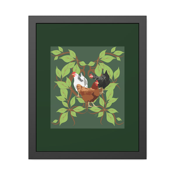 Three French Hens Framed Paper Posters