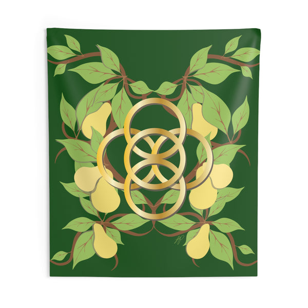 Five Golden Rings of Christmas Indoor Wall Tapestries