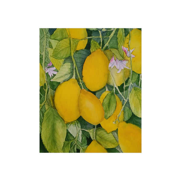 Watercolor Lemons 2 Premium Matte vertical posters