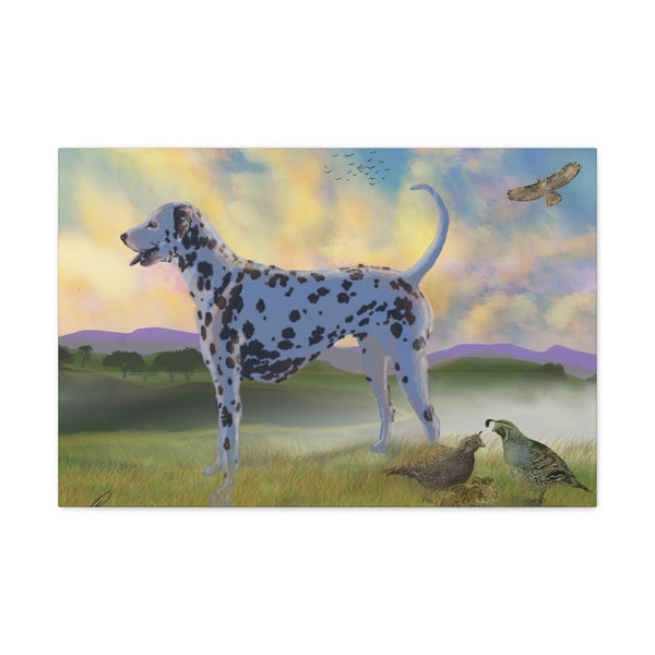 Dalmatian and Birds Canvas Gallery Wraps