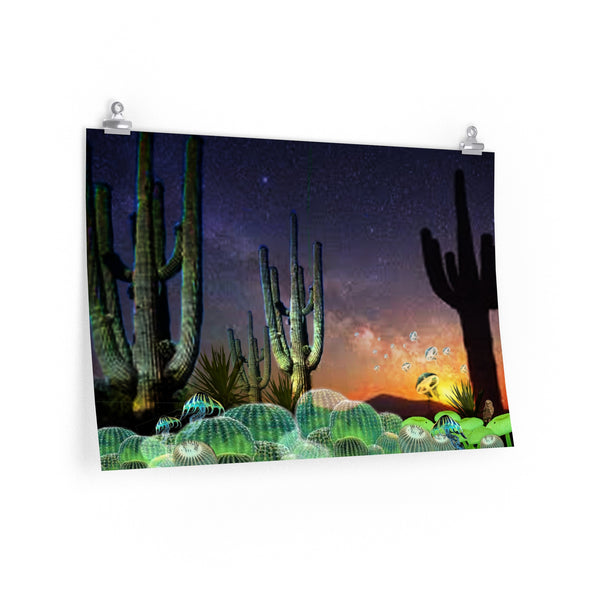 Cactus Glow Premium Matte horizontal posters