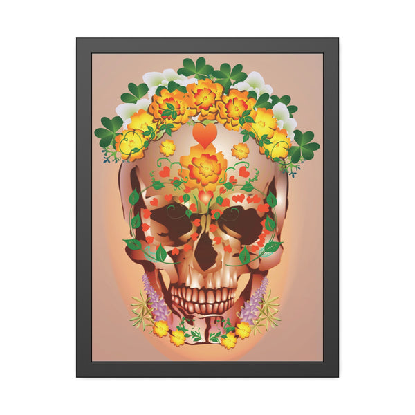 Dia de Muertos with Marigolds Framed Paper Posters