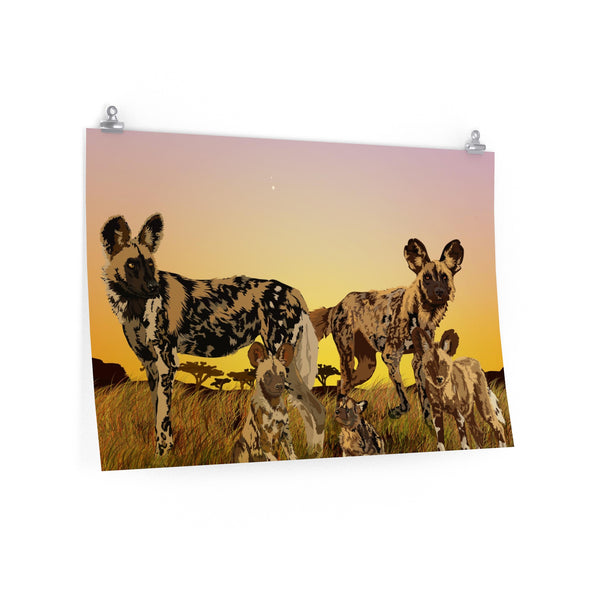 Wild Painted Dogs Premium Matte horizontal posters