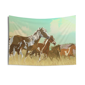 Mustang Family Indoor Wall Tapestries