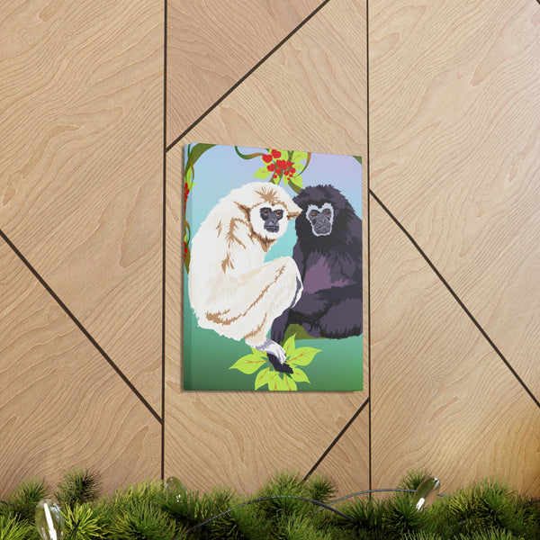 Monkey Love Endangered Hoolock Gibbon Apes Canvas Gallery Wraps