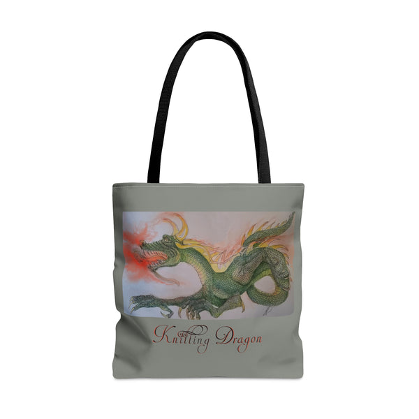 Noels Knitting Dragon AOP Tote Bag