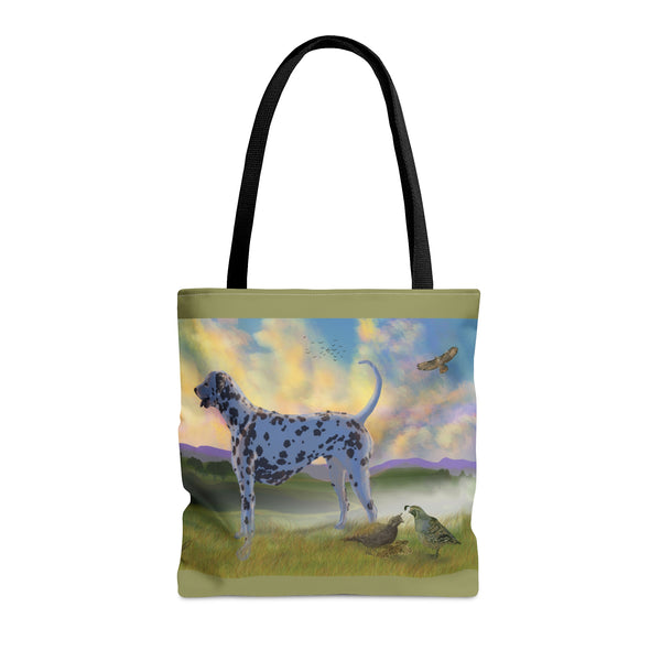 Dalmatian with Birds AOP Tote Bag