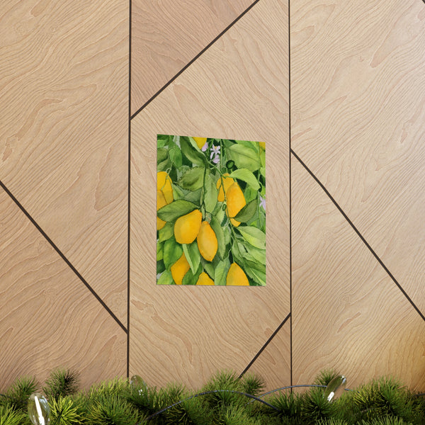 Watercolor Lemons Premium Matte vertical posters