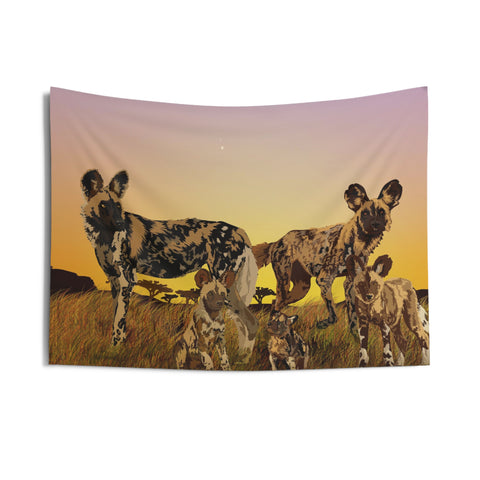 Wild Painted Dogs Indoor Wall Tapestries