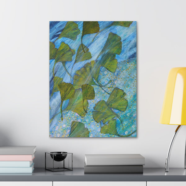 Ginkgo Leaves with Water Dragon  Canvas Gallery Wraps