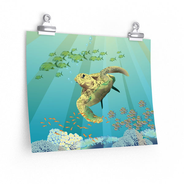 Sea Turtle Premium Matte horizontal posters