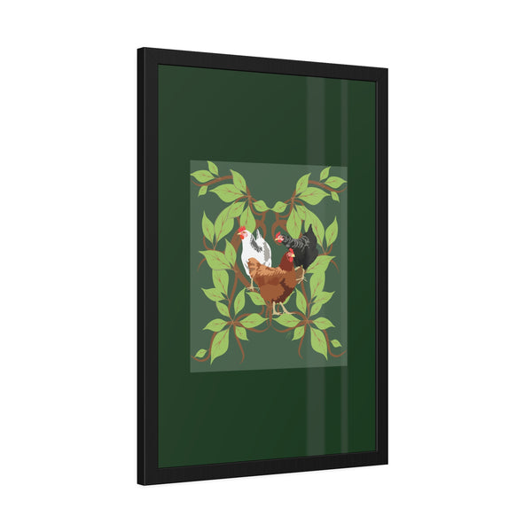 Three French Hens Framed Paper Posters