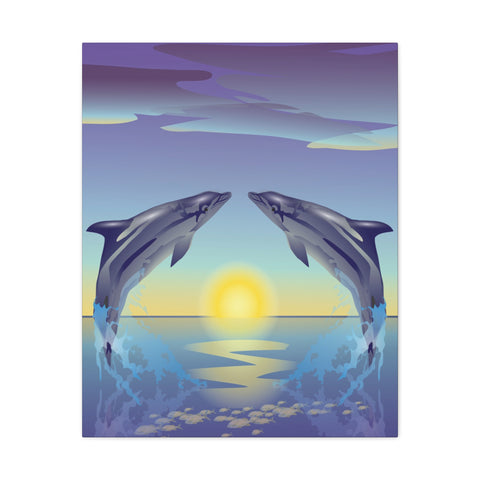 Dolphin Love Canvas Gallery Wraps