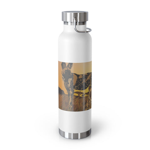 African Wild Dogs Copper Vacuum Insulated Bottle, 22oz