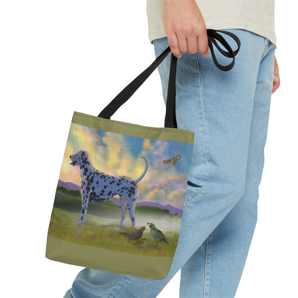 Dalmatian with Birds AOP Tote Bag