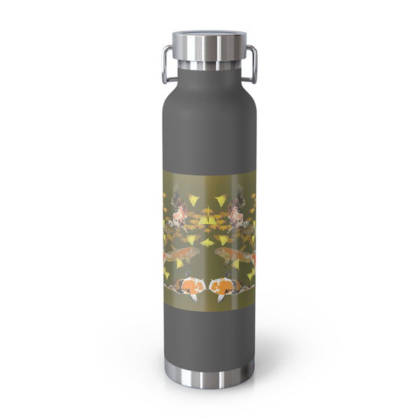 Ginkgo and Koi Copper Vacuum Insulated Bottle, 22oz