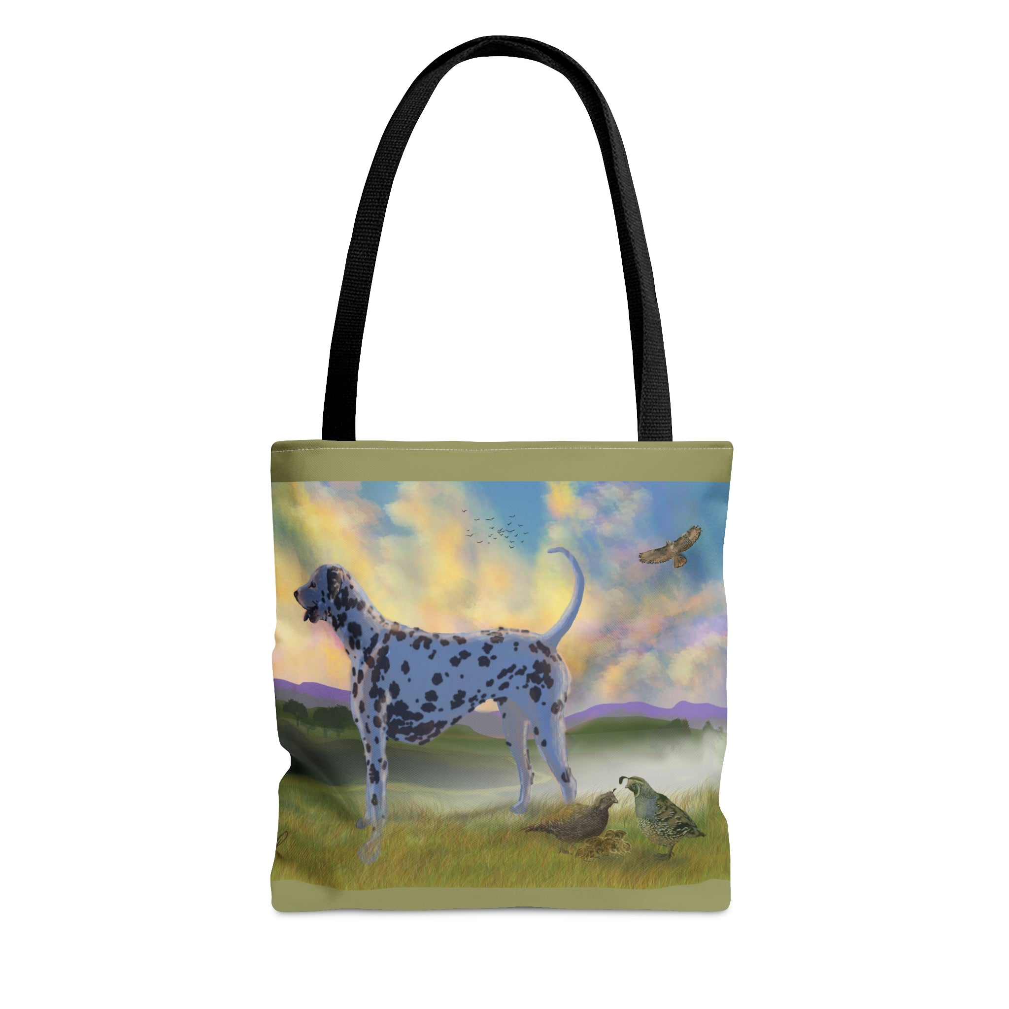 Dalmatian with Birds AOP Tote Bag