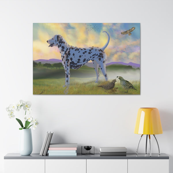 Dalmatian and Birds Canvas Gallery Wraps