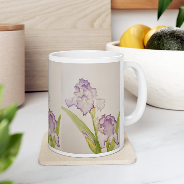 Purple Iris Ceramic Mug 11oz