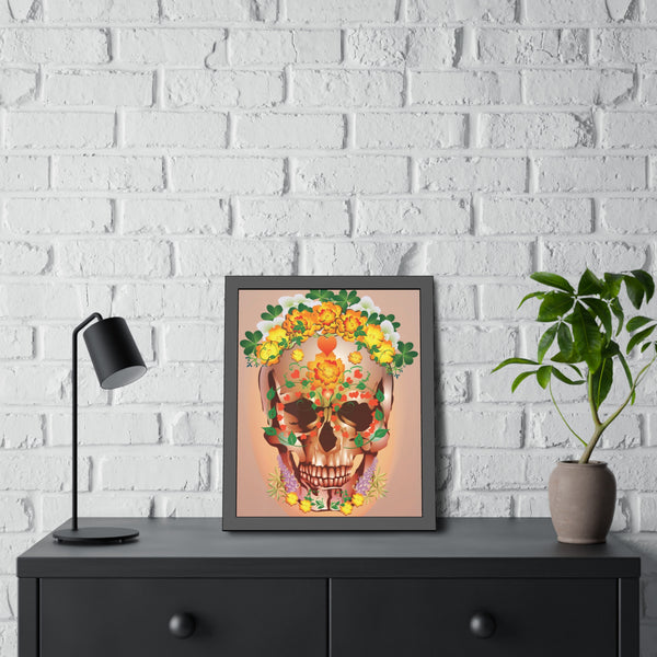 Dia de Muertos with Marigolds Framed Paper Posters