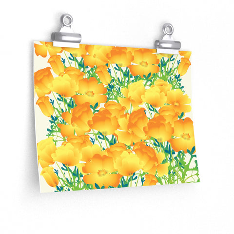 California Poppy Premium Matte horizontal posters