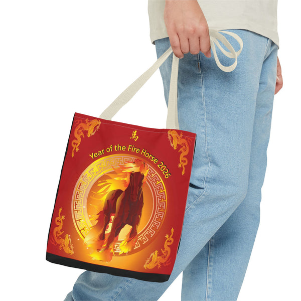 Fire Horse Year Tote Bag – 2026 Lunar New Year Zodiac Tote