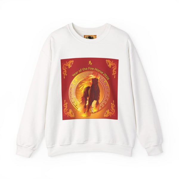 Year of the Fire Horse Crewneck Sweatshirt — Chinese Zodiac Fire Horse Design
