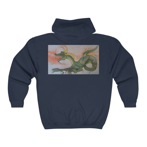 Doodle Dragon Unisex Heavy Blend™ Full Zip Hooded Sweatshirt