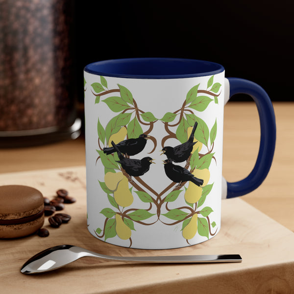 Four Colly Birds of Christmas Accent Coffee Mug, 11oz