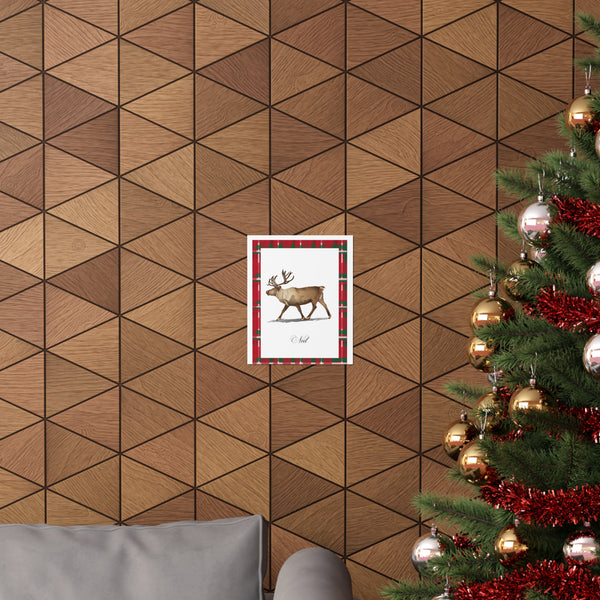 Noel Reindeer Premium Matte vertical posters