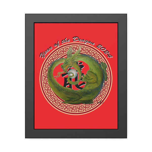 Red Lunar Dragon Framed Paper Posters