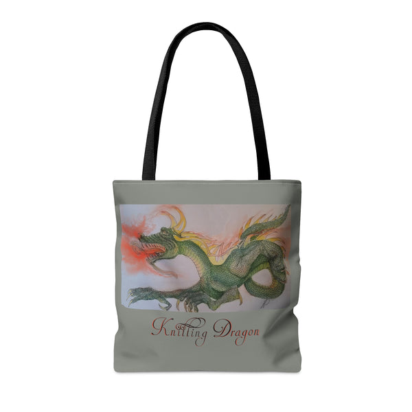 Noels Knitting Dragon AOP Tote Bag