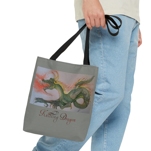 Noels Knitting Dragon AOP Tote Bag