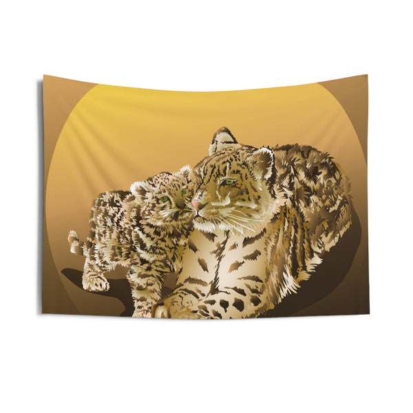 Amur Leopard Love Indoor Wall Tapestries