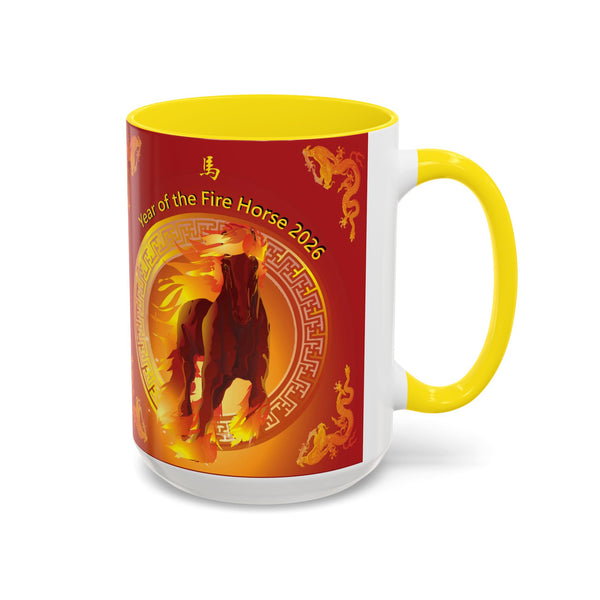 Year of the Fire Horse Coffee Mug – 2026 Chinese Zodiac Accent Mug