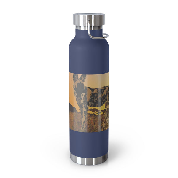 African Wild Dogs Copper Vacuum Insulated Bottle, 22oz