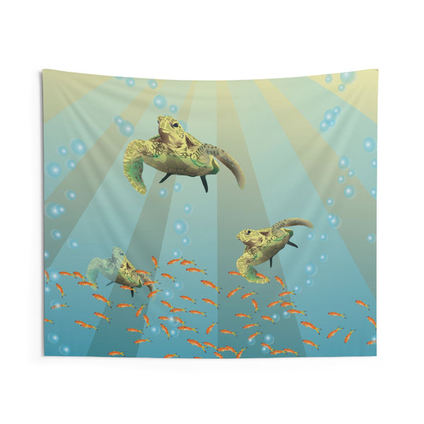 Turtles Under the Sea Indoor Wall Tapestries