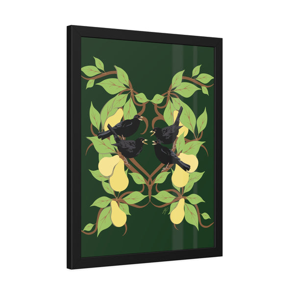 Four Colly Birds Framed Paper Posters