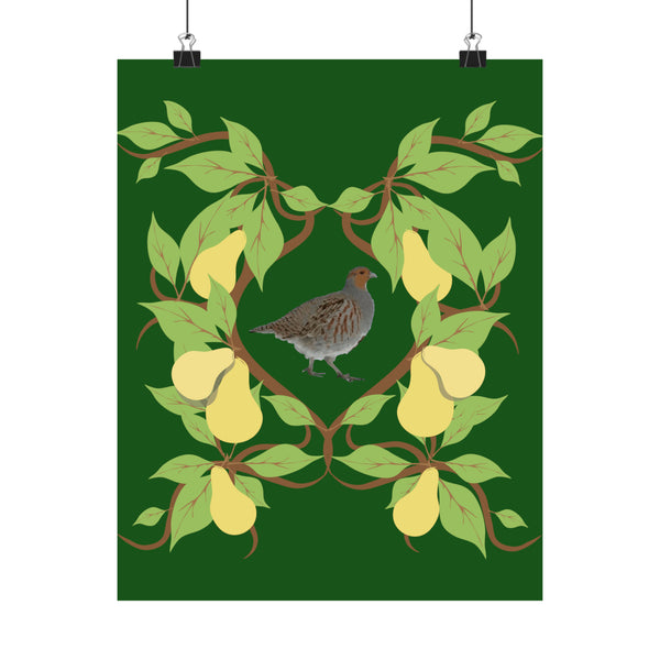 Partridge in a Pear Tree  Premium Matte vertical posters