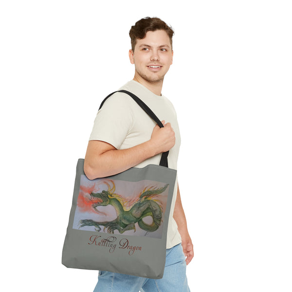 Noels Knitting Dragon AOP Tote Bag