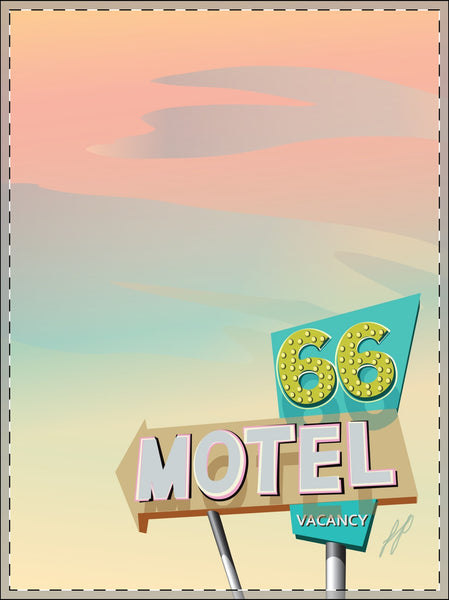 66 Motel Framed Poster, Multi-Color