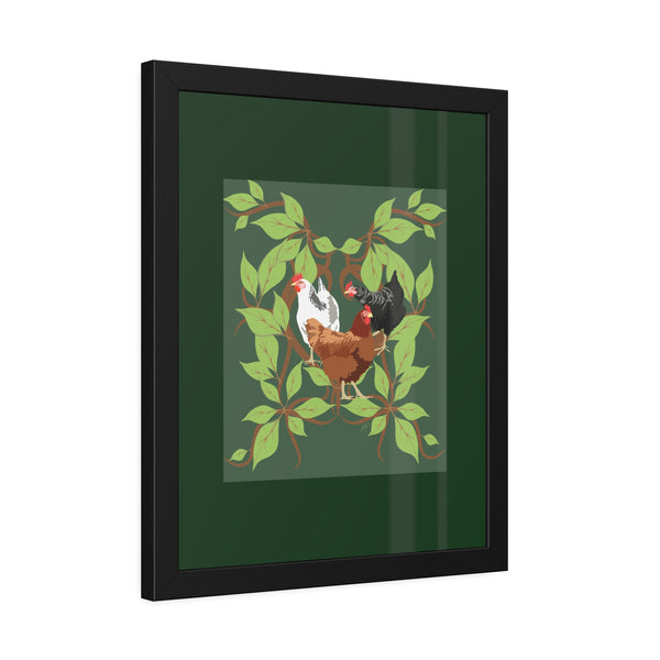 Three French Hens Framed Paper Posters