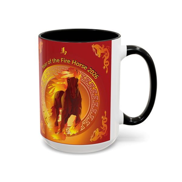 Year of the Fire Horse Coffee Mug – 2026 Chinese Zodiac Accent Mug