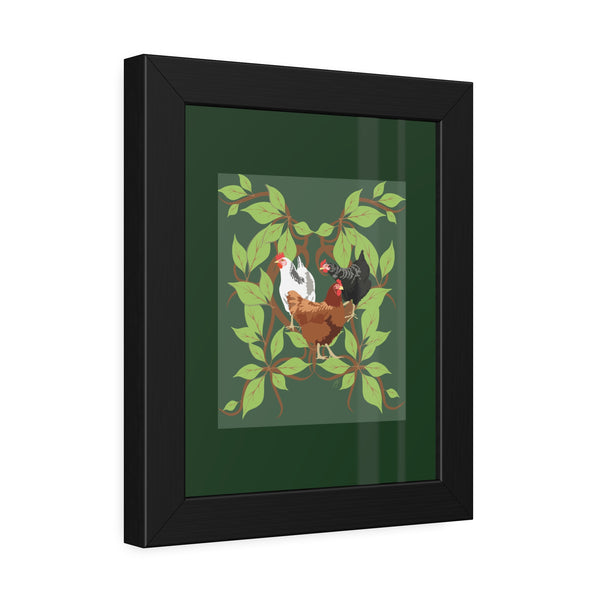 Three French Hens Framed Paper Posters