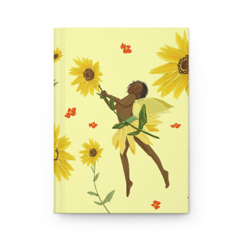 Sunflower Fairy Yellow Hardcover Journal Matte