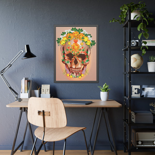 Dia de Muertos with Marigolds Framed Paper Posters