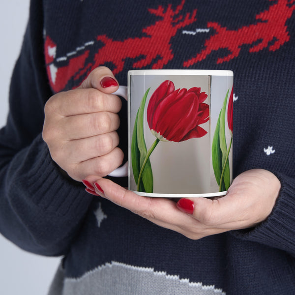 Red Tulip Ceramic Mug 11oz