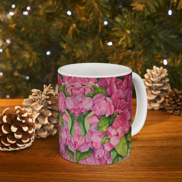 Pink Bouganvilla Ceramic Mug 11oz