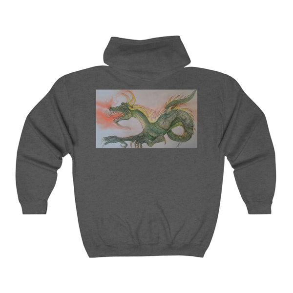 Doodle Dragon Unisex Heavy Blend™ Full Zip Hooded Sweatshirt