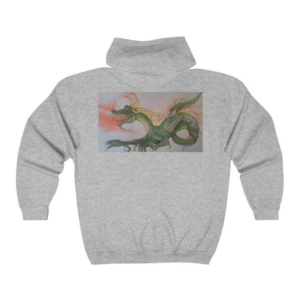 Doodle Dragon Unisex Heavy Blend™ Full Zip Hooded Sweatshirt